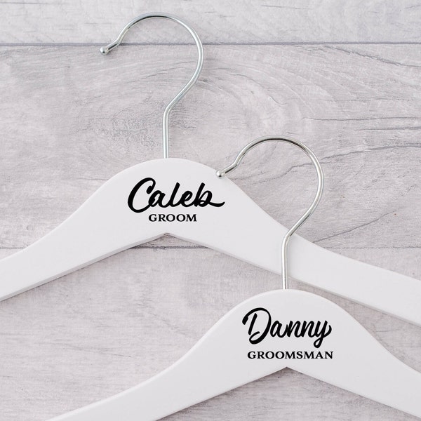 Groomsmen Suit Hangers, Wooden Clothes Hangers With Names, Bridal Party Favors, Custom Groomsmen Gifts, Wedding Hangers, Groom Suit Hanger