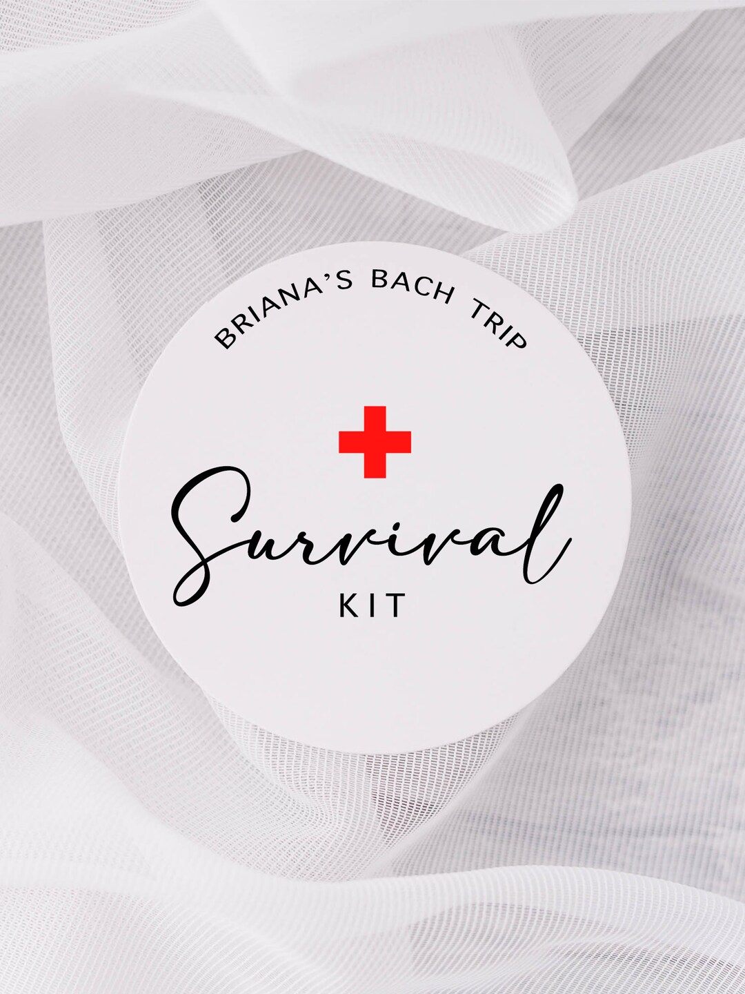 Bach Trip Survival Kit Stickers,round White Matte Labels for Treat Bags