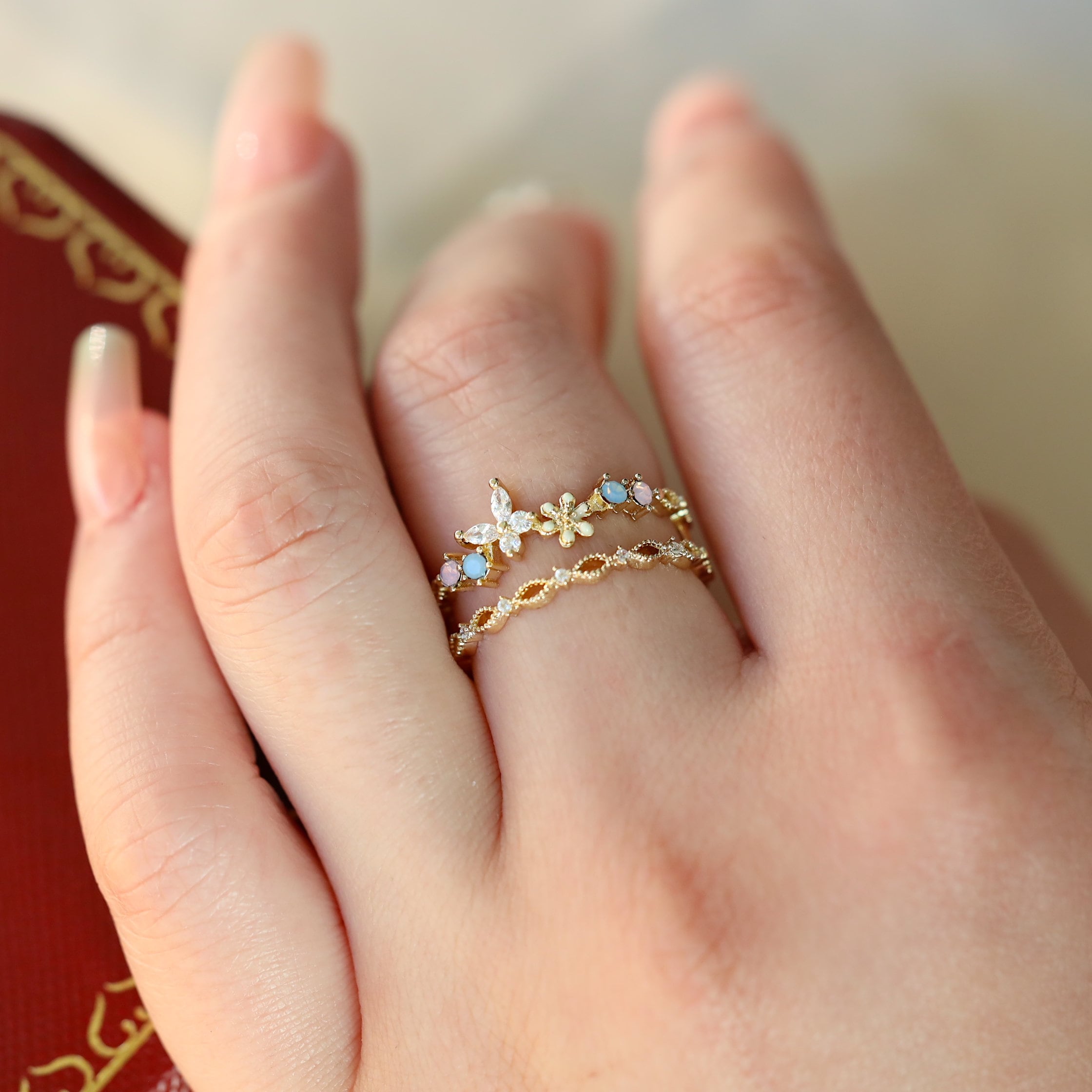 Butterfly Rings, Crescent Rings, Stackable Rings, Adjustable Rings, Cluster Ring, Dainty Stackable Rings, Open Ring, Floral Ring