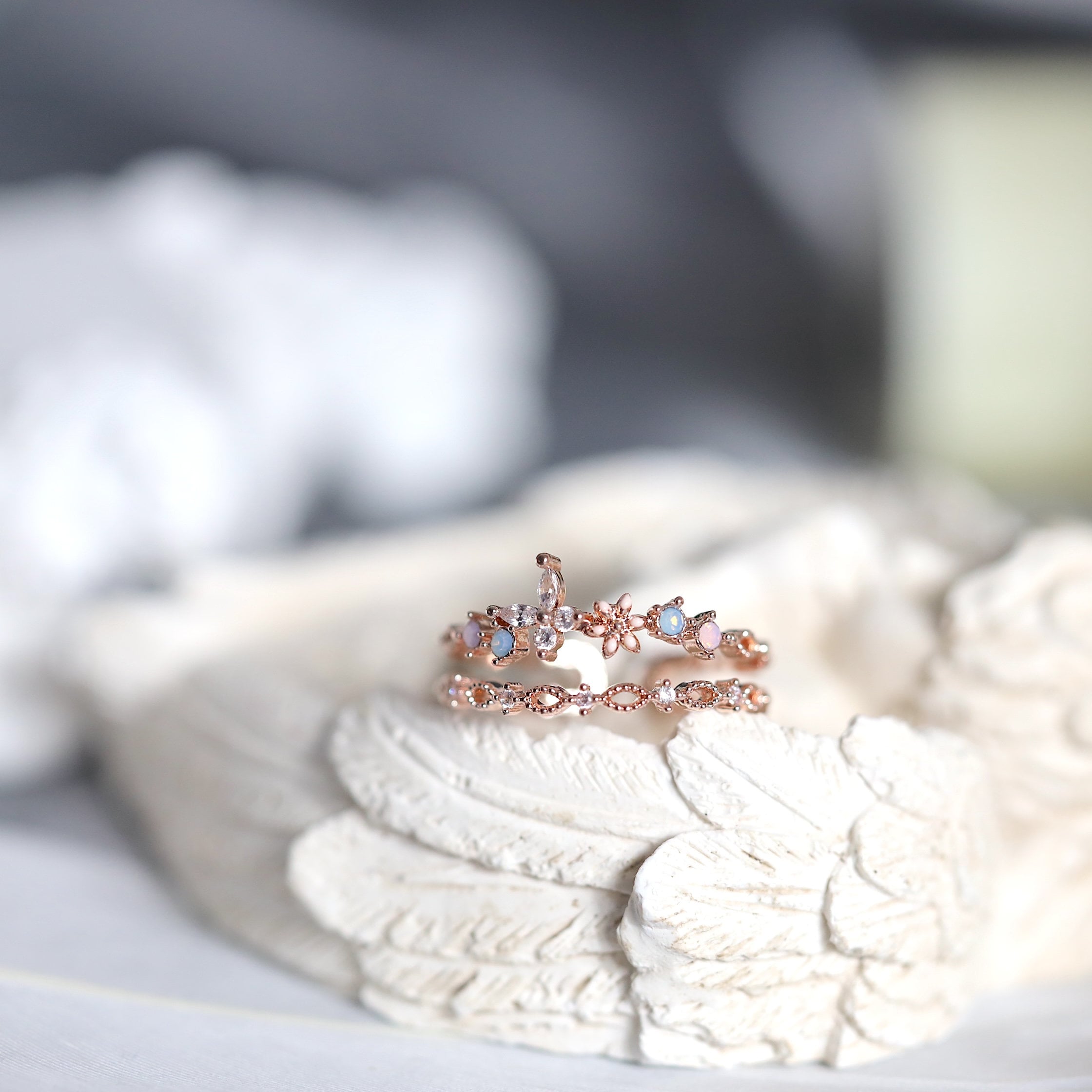 Butterfly Rings, Crescent Rings, Stackable Rings, Adjustable Rings, Cluster Ring, Dainty Stackable Rings, Open Ring, Floral Ring