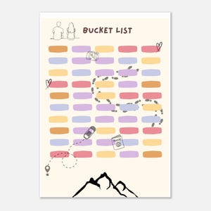 Póster de lista de deseos para parejas: Anímense a vivir aventuras juntos y cumplan sus sueños. Un regalo único para parejas.