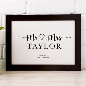 Personalised Mr And Mrs Print | Personalised Couples Print | Wedding Anniversary Gift |  Wedding Print | Wall art