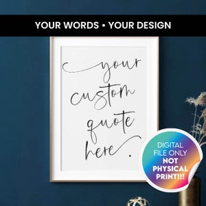 Impression de devis personnalisé, art mural texte personnalisé, affiche typographie, art en téléchargement numérique, décoration message imprimable