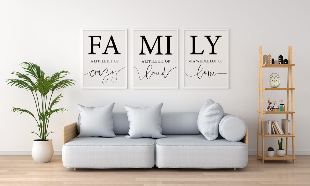 Print Set of 3 Family Quote a Little Bit of Crazy a - Etsy