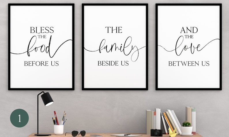 downloadable set of 3 custom quote print dining room decor etsy