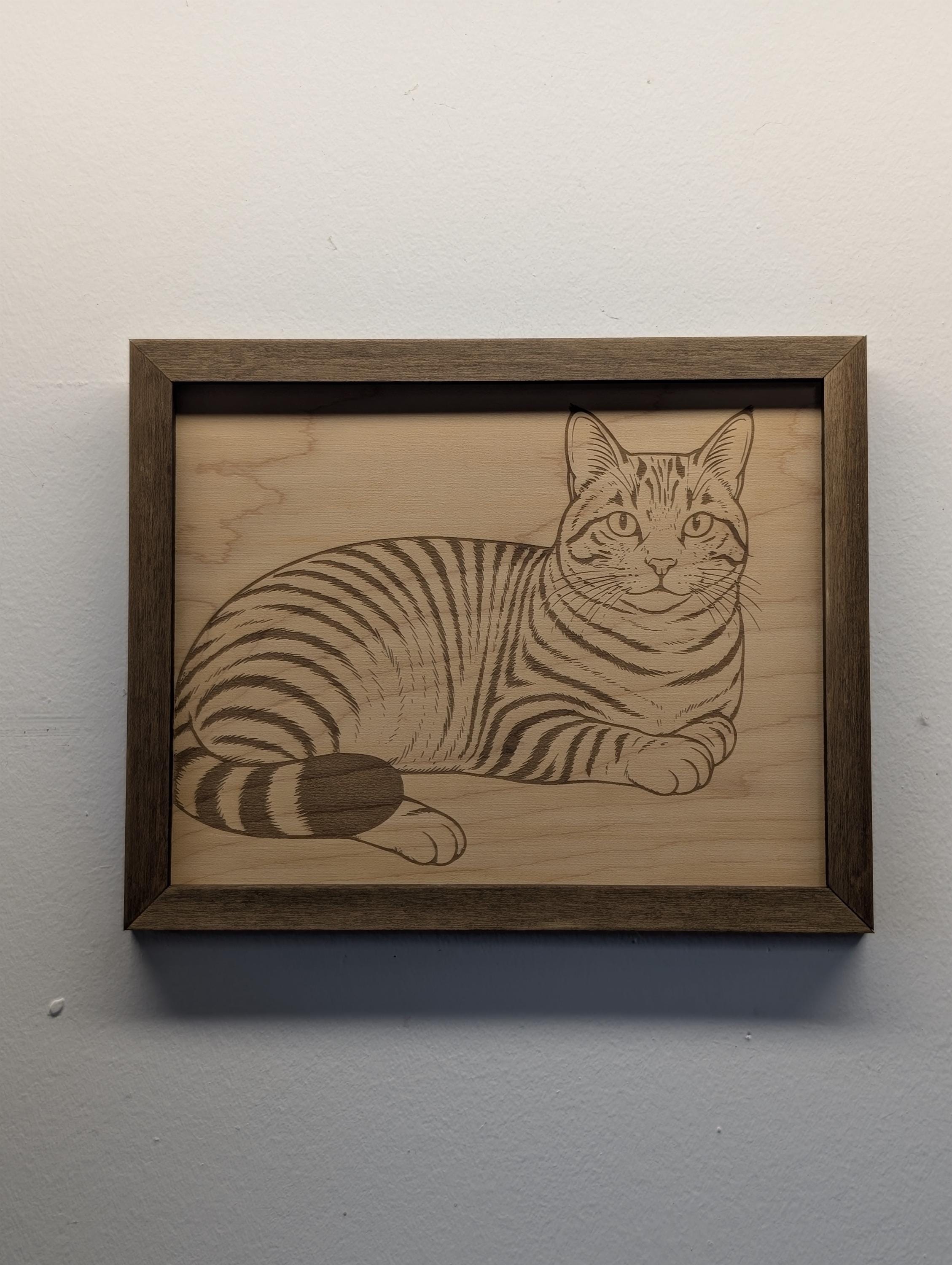 Personalized Pet Portrait Laser Engraving – Custom Pet Engraved Wood Art | Handmade Gift for Pet Lovers - Thumbnail 4