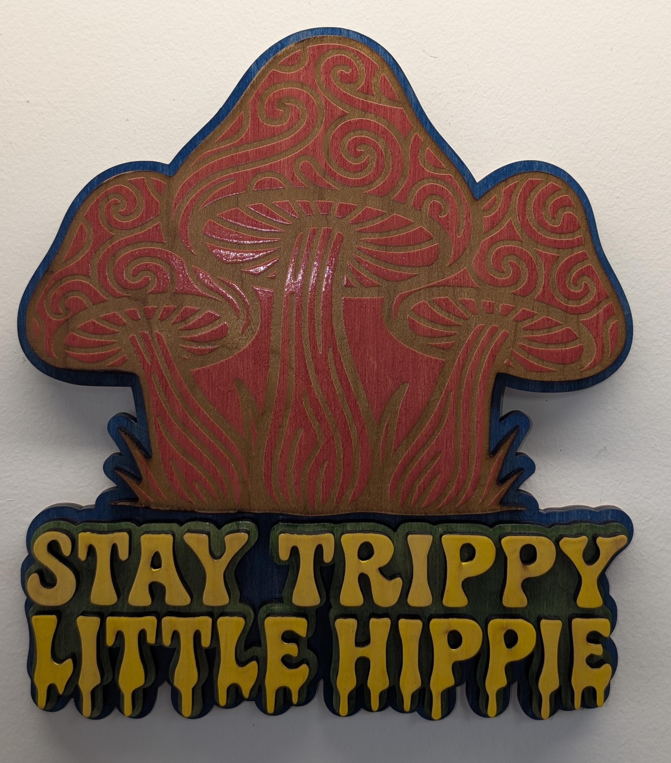 Stay Trippy Little Hippie Sign: Boho Mushroom Decor - Thumbnail 7