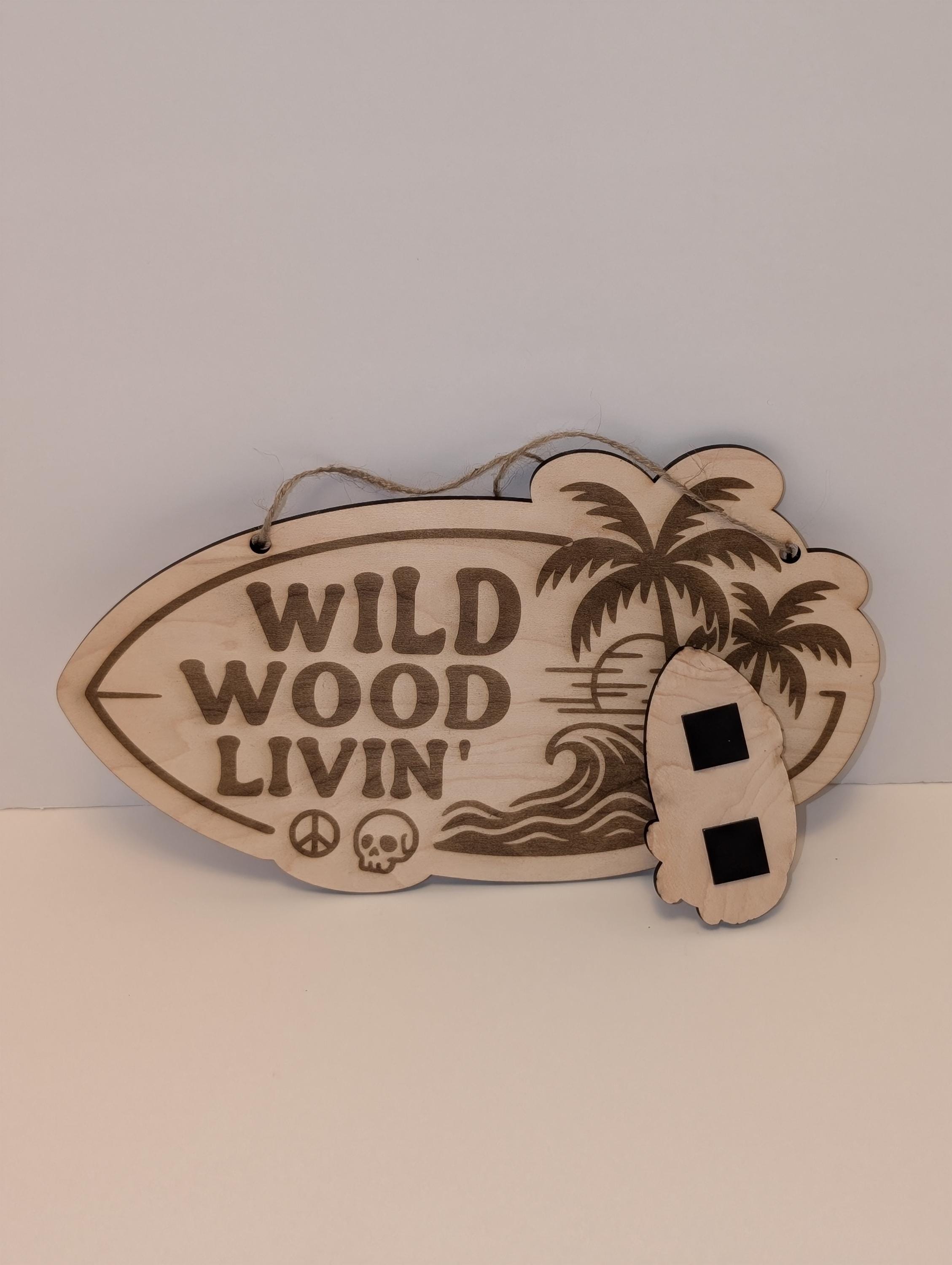 Ocean City Livin' / Wildwood Livin' - Beachy Wooden Sign + Magnet Set - Thumbnail 4