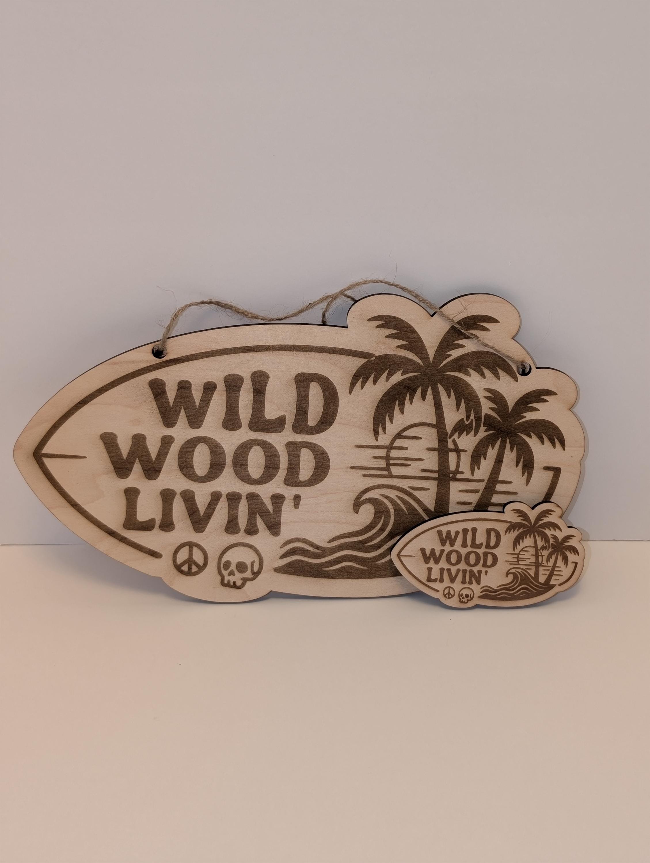 Ocean City Livin' / Wildwood Livin' - Beachy Wooden Sign + Magnet Set - Thumbnail 2