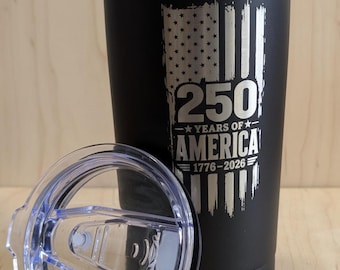 250 Years of America Tumbler | 1776–2026 Patriotic Laser Engraved Travel Cup | USA 250th Anniversary Gift