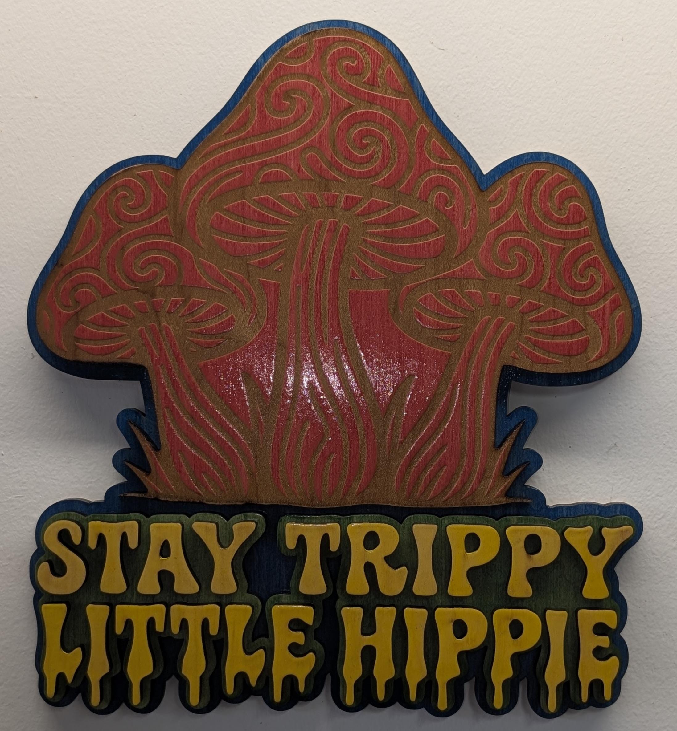Stay Trippy Little Hippie Sign: Boho Mushroom Decor - Thumbnail 5