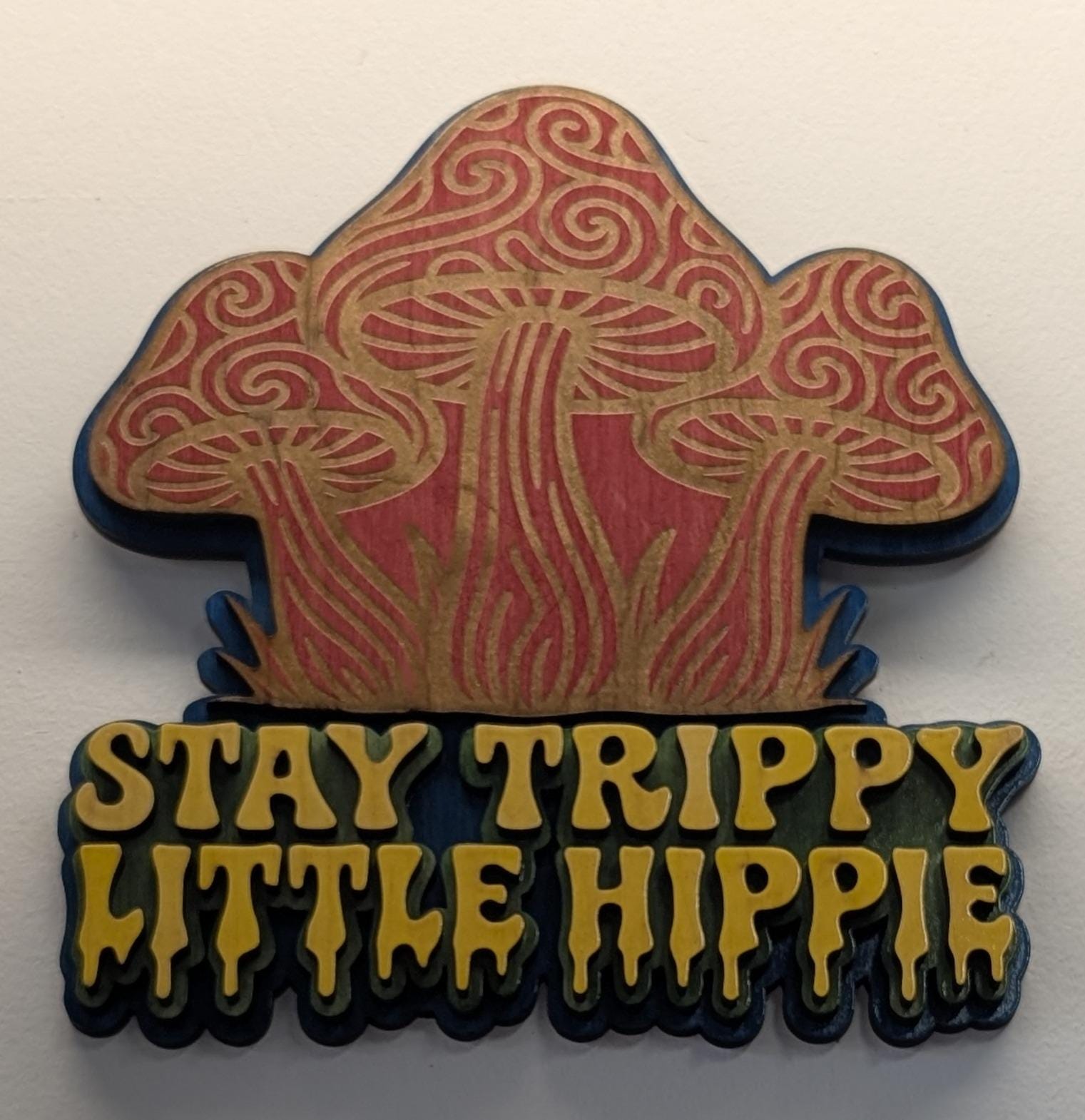 Stay Trippy Little Hippie Sign: Boho Mushroom Decor - Thumbnail 6