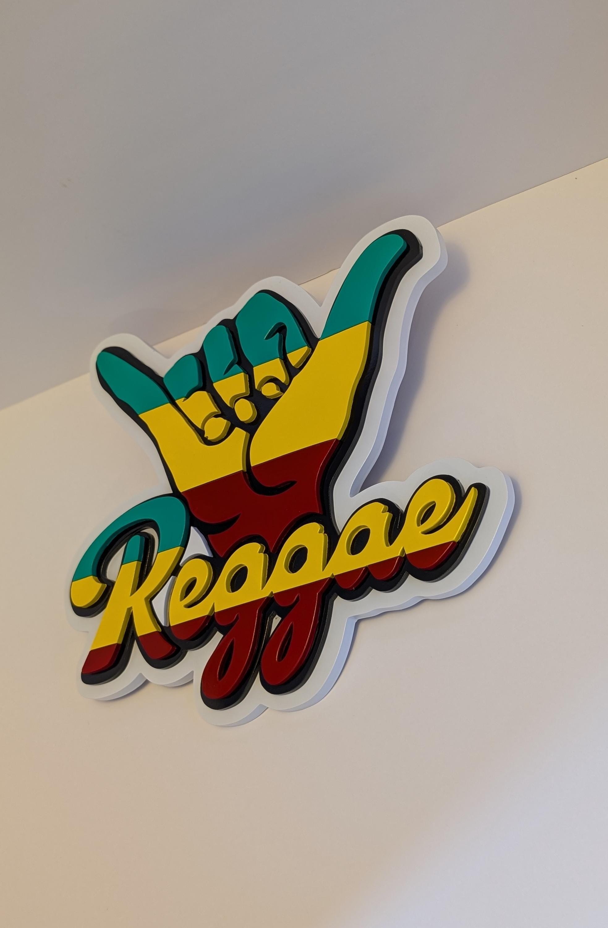 Handmade 3D Reggae Shaka Hand: Rasta Wooden Wall Art - Thumbnail 4