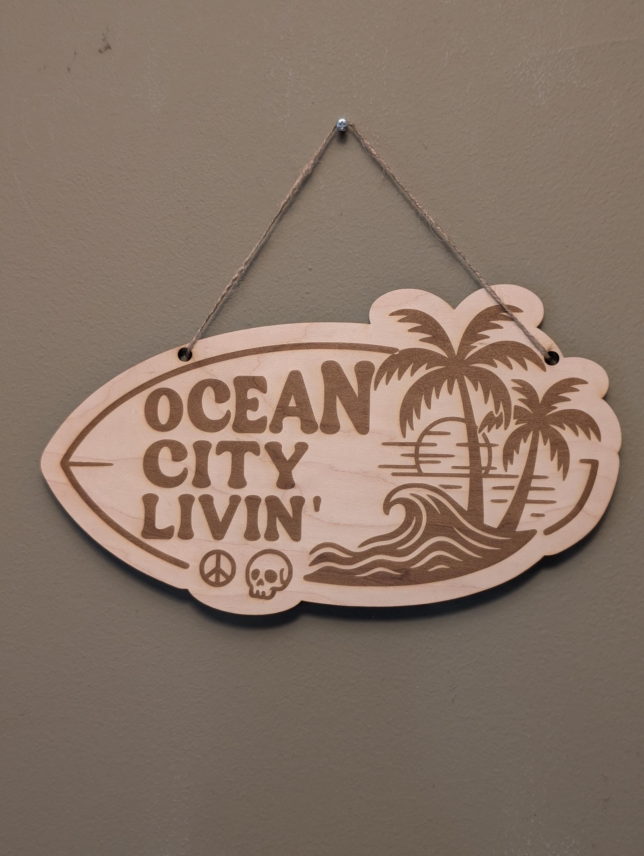 Ocean City Livin' / Wildwood Livin' - Beachy Wooden Sign + Magnet Set - Thumbnail 7