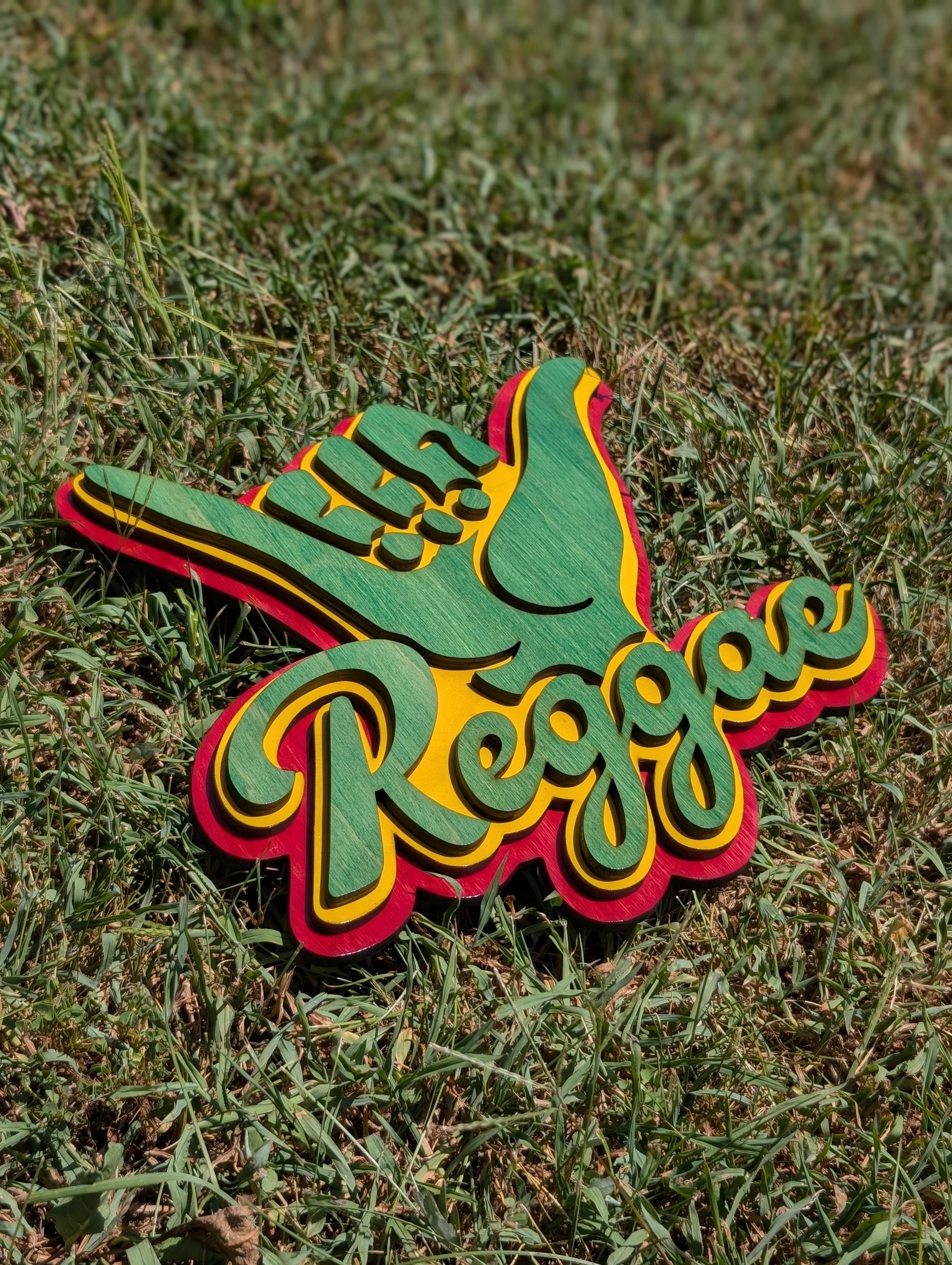 Reggae Shaka Hand Wood Sign: Rasta Colors 3D Layered Wall Art - Thumbnail 4
