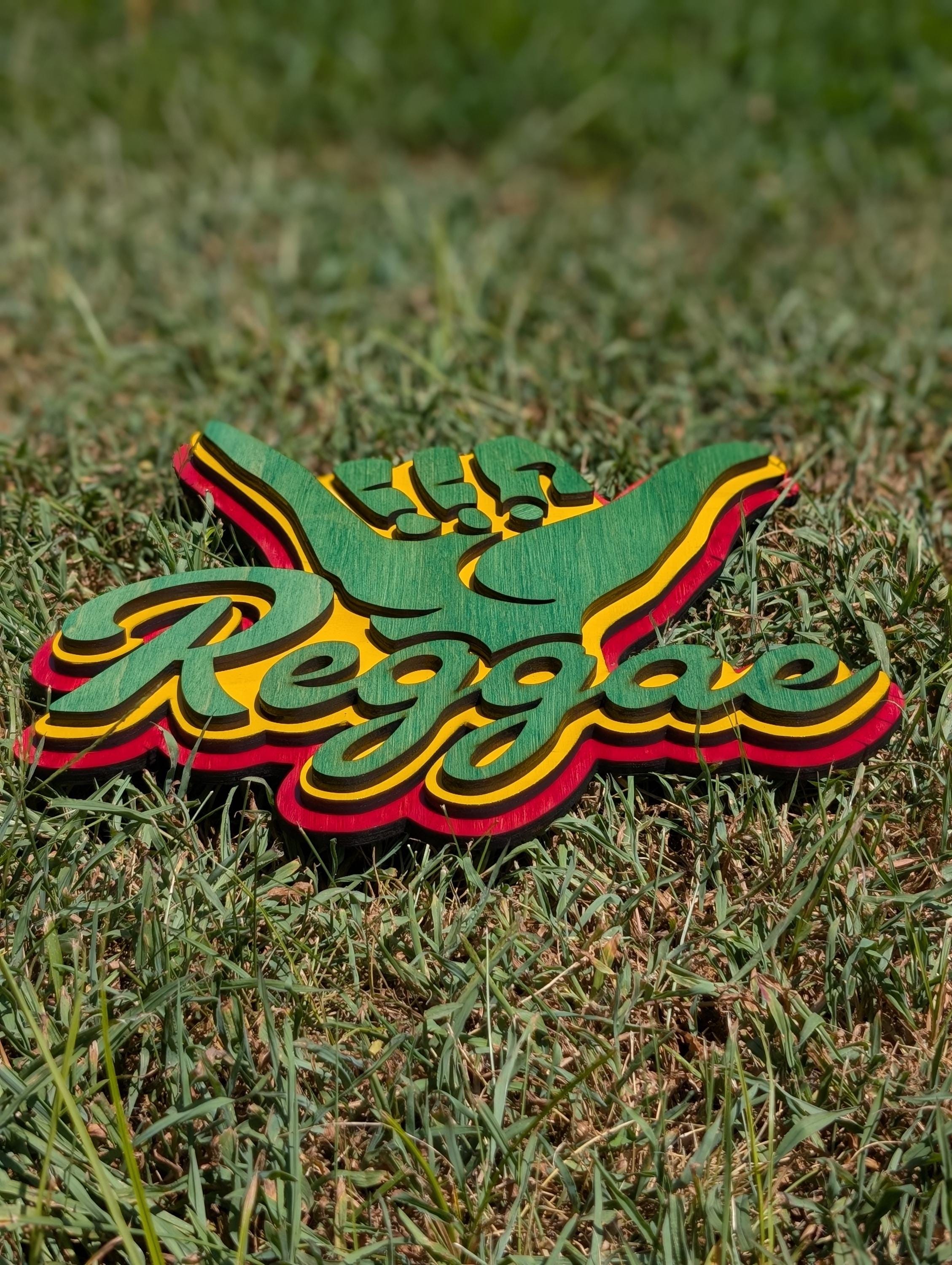 Reggae Shaka Hand Wood Sign: Rasta Colors 3D Layered Wall Art - Thumbnail 5