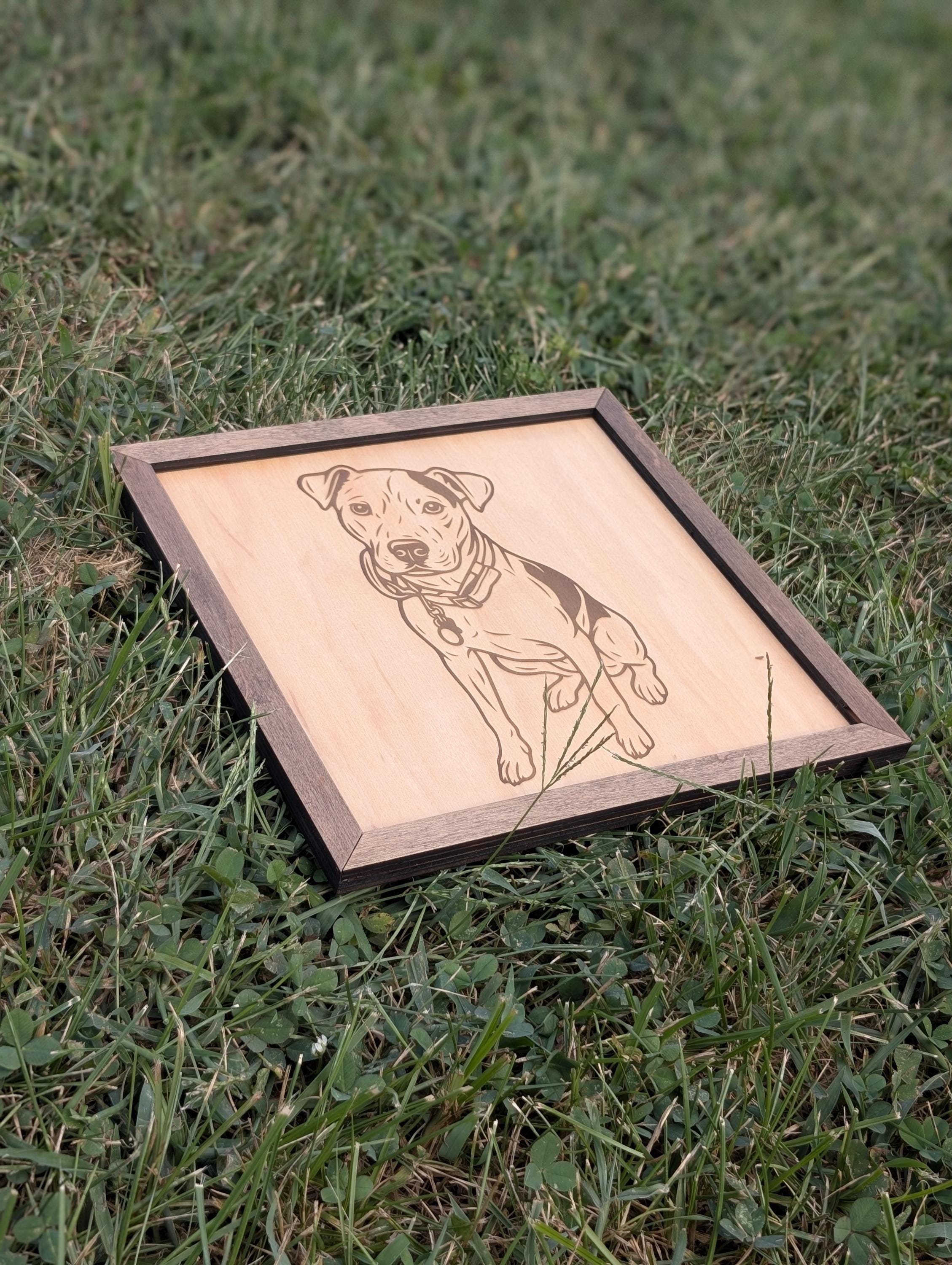 Personalized Pet Portrait Laser Engraving – Custom Pet Engraved Wood Art | Handmade Gift for Pet Lovers - Thumbnail 2