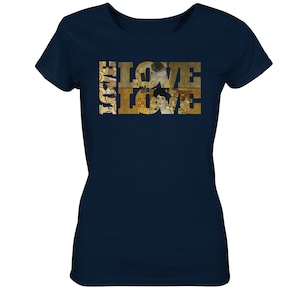 Gustav Klimt - Der Kuss - Die Umarmung - Adele - Love Schriftzug - Ladies Organic Basic Shirt
