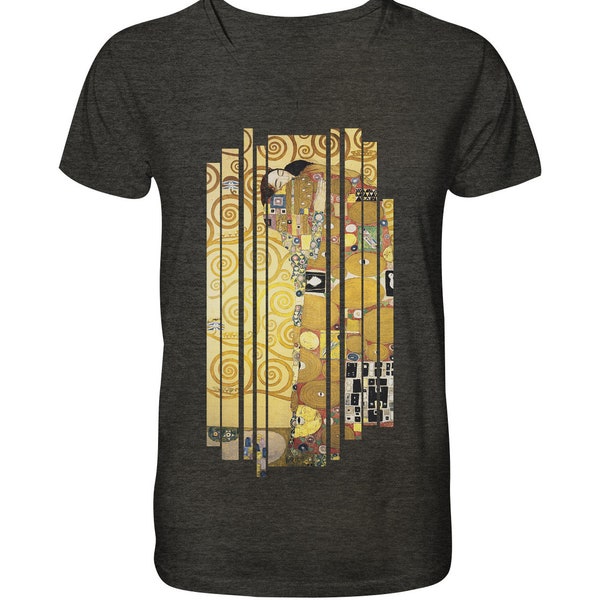 100% Bio-Baumwolle - Gustav Klimt - The Embrace - Mens Organic V-Neck Shirt