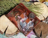 Womens hand painted leather wallet