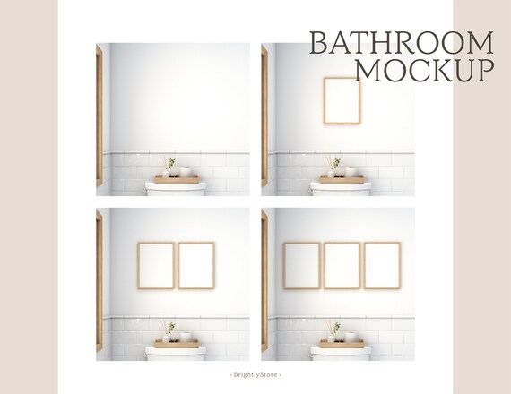 Download Bathroom Wall Decor Poster Frame Mockup
