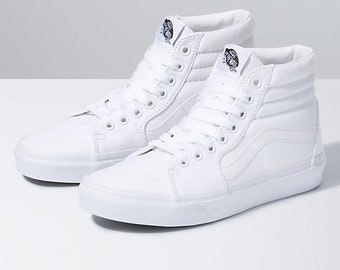 womens all white high top vans