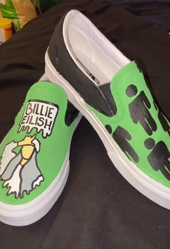 Billie Eilish slip on vans | Etsy