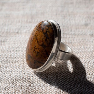 California Jasper Statement Ring Chunky jewelry Statement Jewelry Boho Jewelry Boho Jewelry Rings Jasper Ring Sterling Silver image 1