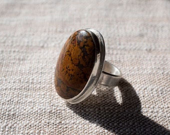 California Jasper | Statement Ring | Chunky jewelry | Statement Jewelry | Boho Jewelry | Boho Jewelry Rings | Jasper Ring | Sterling Silver