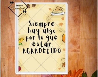 Spanish Word Printable Art, Spanish Thanksgiving Print, Dia de Acción de Gracias , Trendy Wall Décor For Home, Download Yours Today! ↓↓