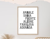 Spanish Mother's Day Gift for Abuela, Spanish Regalo Abuela Printable en el Dia de las Madres. Download and Print Yours Self Today↓↓↓