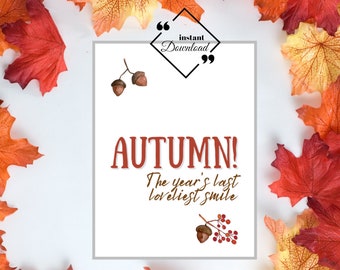 Modern fall printable, Fall wall art, Fall dorm décor, Autumn Printable Wall Art for Home or Office Décor, Download Yours Today! ↓↓↓