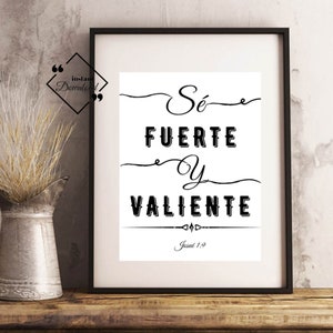 Spanish Nursery Bible, Josué 1-9, Sé Fuerte Y Valiente, Spanish Wall, Spanish Inspiring,  Nursery Scripture, Kids Décor, Instant Download