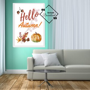 Autumn Art Print, Fall in love, Farmhouse Art Décor, Digital Fall Printable Wall Art for Home or Office Décor, Download Yours Today image 1