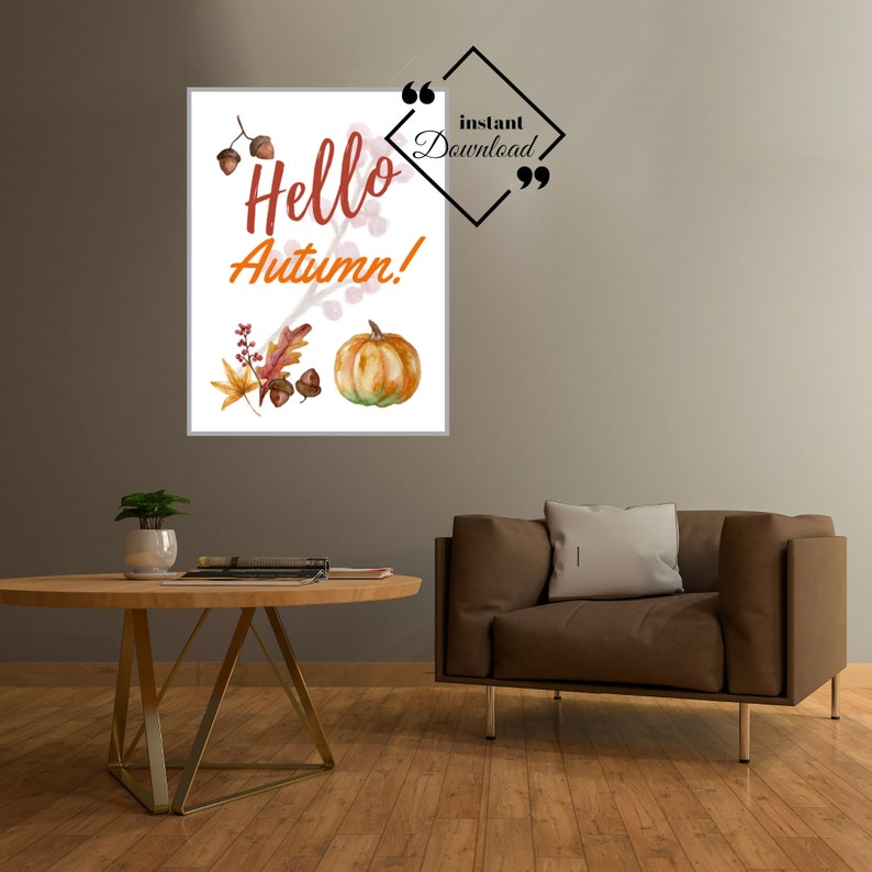 Autumn Art Print, Fall in love, Farmhouse Art Décor, Digital Fall Printable Wall Art for Home or Office Décor, Download Yours Today image 4