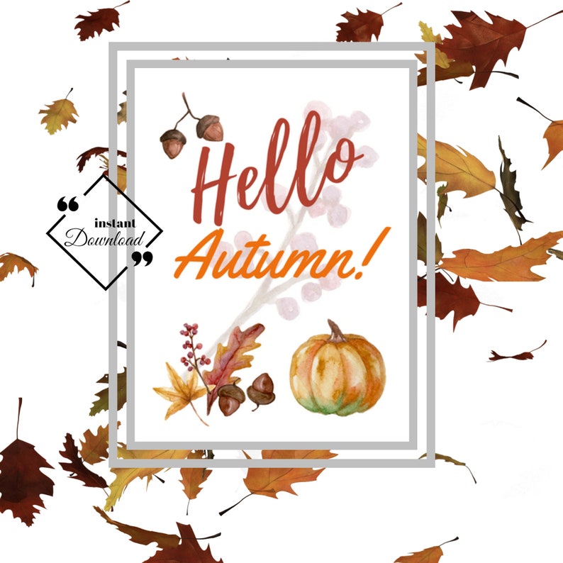 Autumn Art Print, Fall in love, Farmhouse Art Décor, Digital Fall Printable Wall Art for Home or Office Décor, Download Yours Today image 3