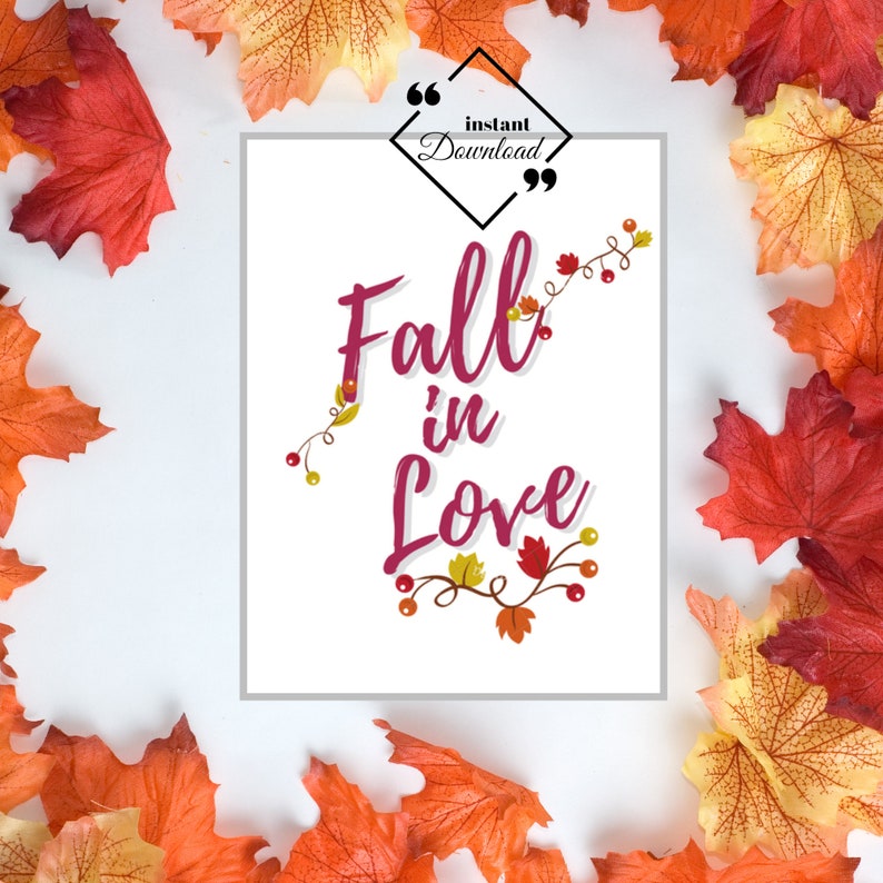 Fall in Love Quote Printable Fall Quote Printable Autumn - Etsy