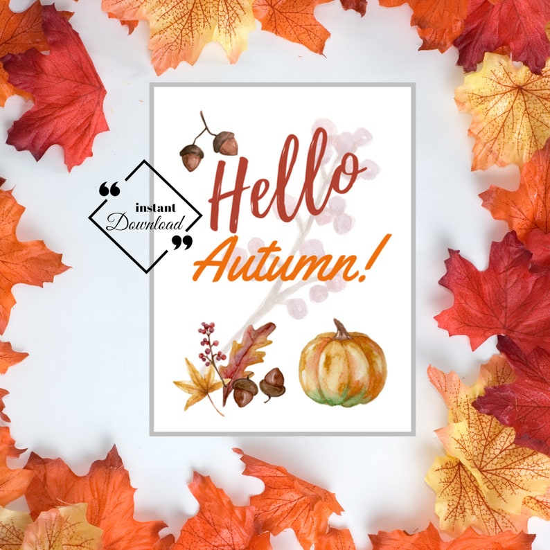 Autumn Art Print, Fall in love, Farmhouse Art Décor, Digital Fall Printable Wall Art for Home or Office Décor, Download Yours Today image 10