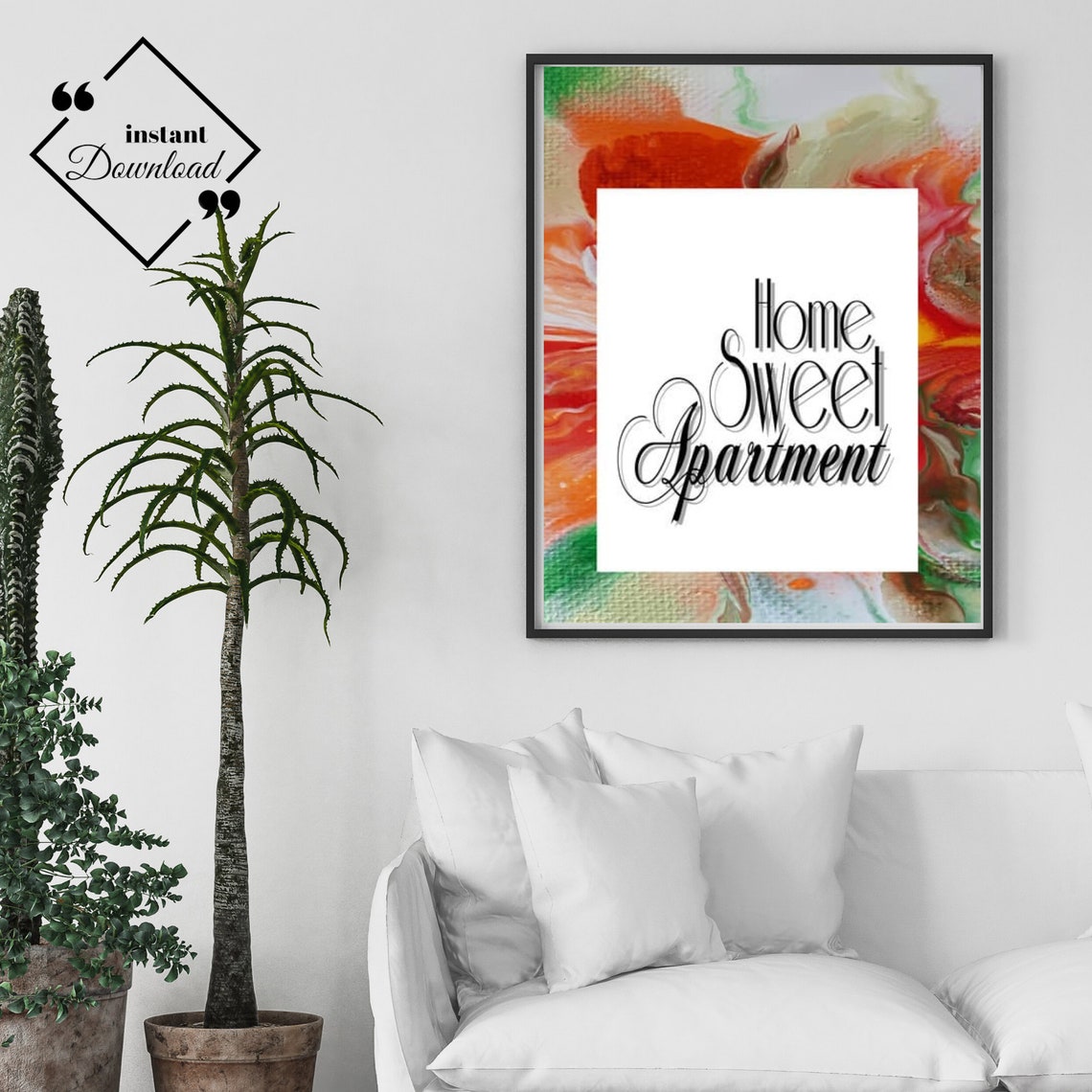 Home Sweet Apartment Print Apartment Décor Quote Frame Art - Etsy