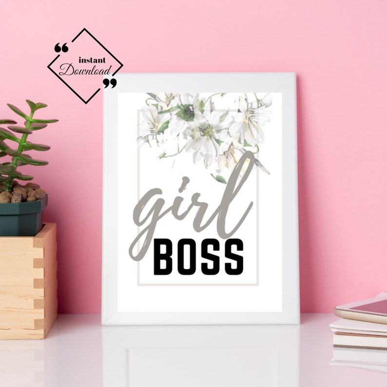 Office Quote Prints Girl Boss Printable Typography Wall Art - Etsy