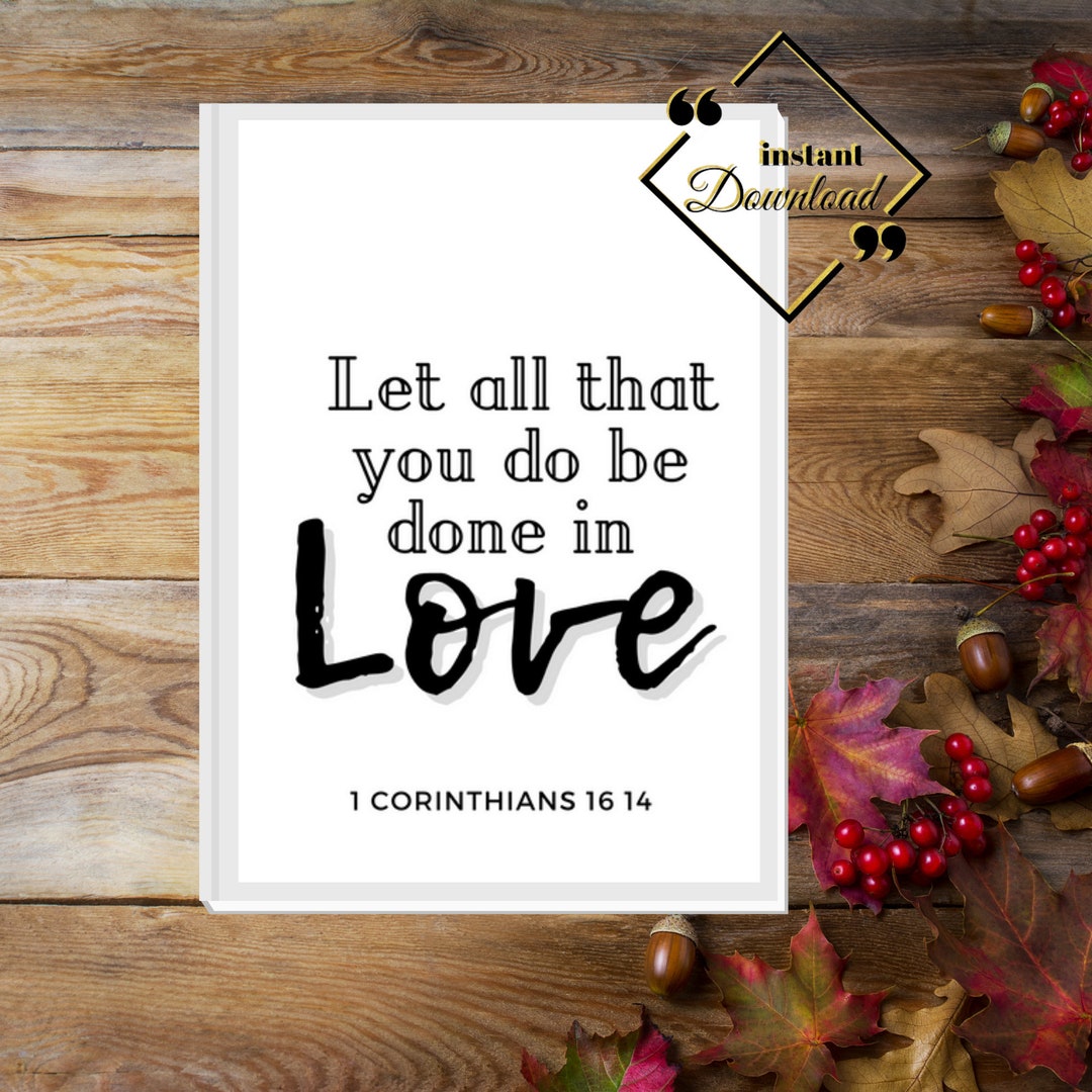 Scripture Quotes Sign, Bible Verse Print, Love Décor Farmhouse, Large ...