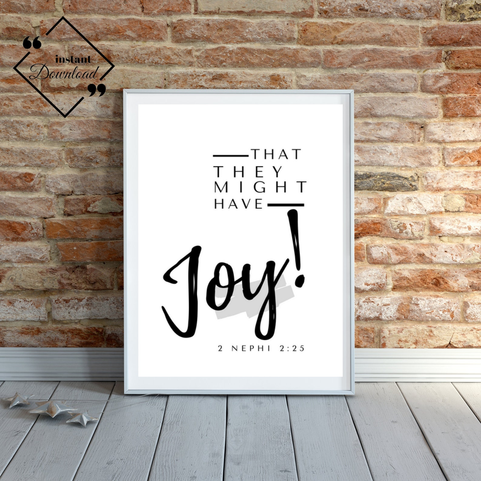 Book of Mormon inspired artwork showing mountain and faith quote