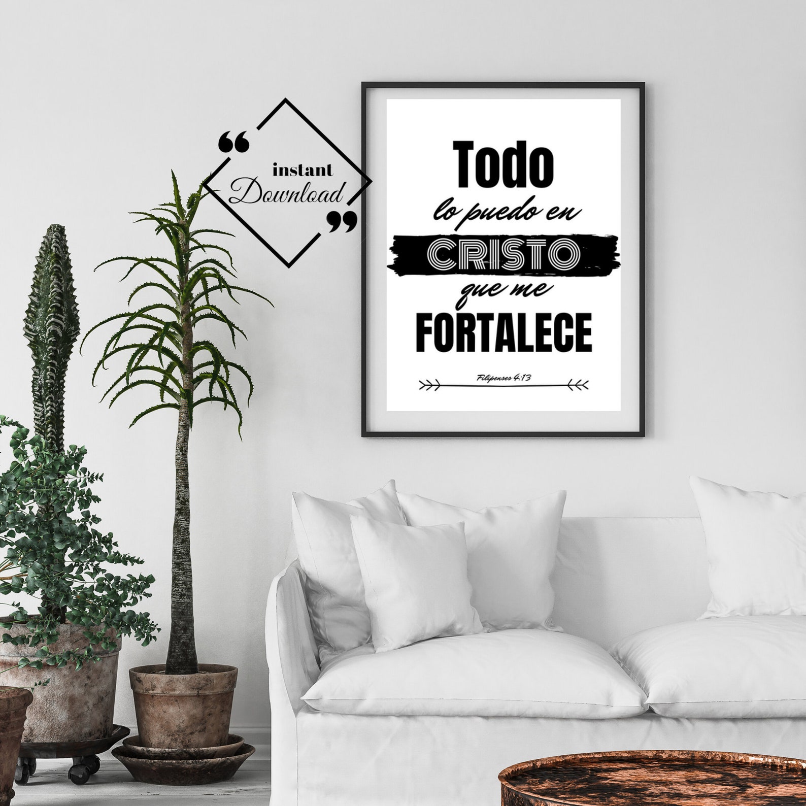 Spanish Quote Art, Filipenses 413 Todo Lo Puedo En Cristo Que Me