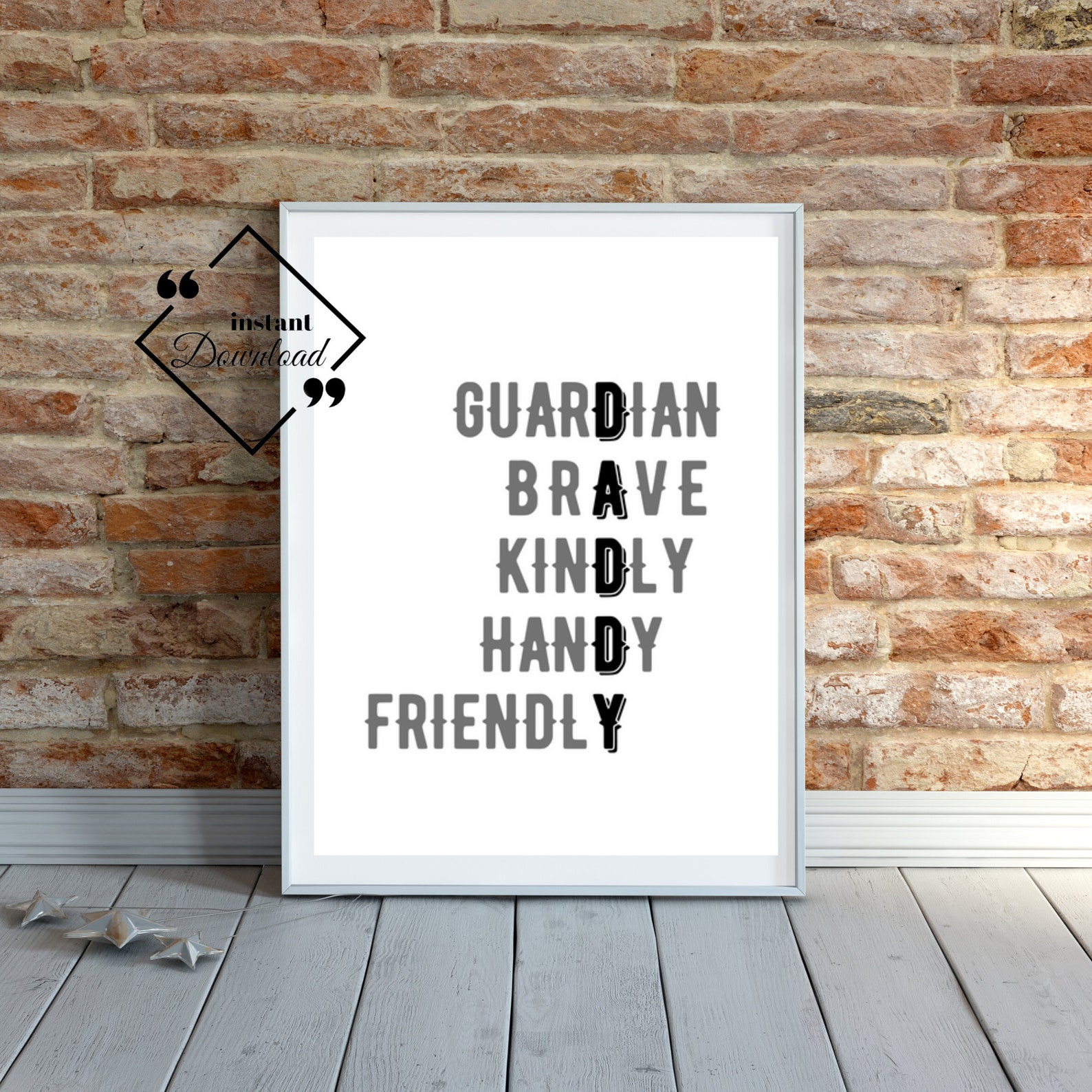 Daddy Printable Art, Daddy Quote Print, Dad From Daughter, Gift for Daddy, Father’s Day Gift ...