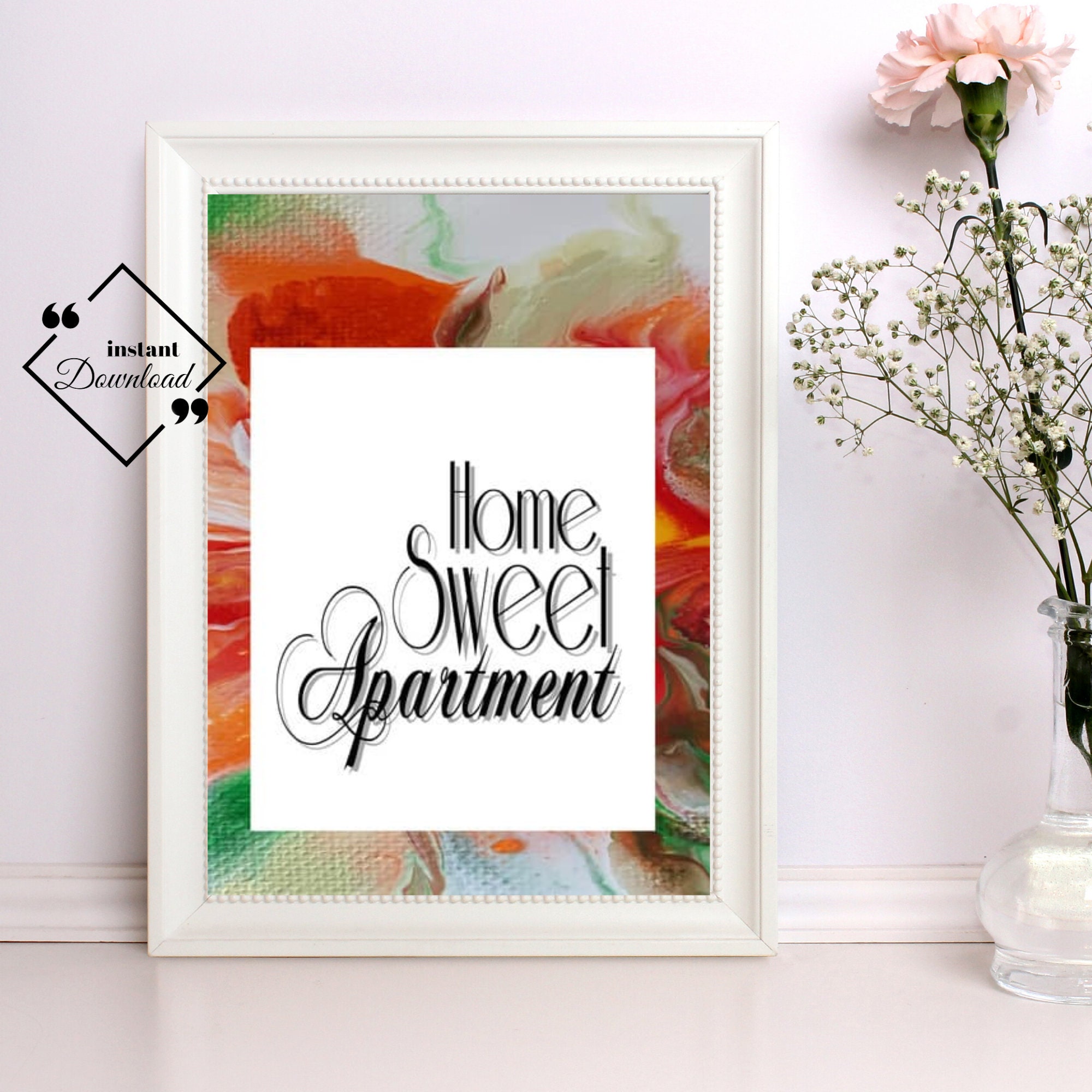 Home Sweet Apartment Print Apartment Décor Quote Frame Art - Etsy