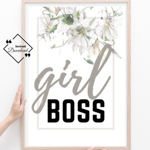 Office Quote Prints Girl Boss Printable Typography Wall Art - Etsy