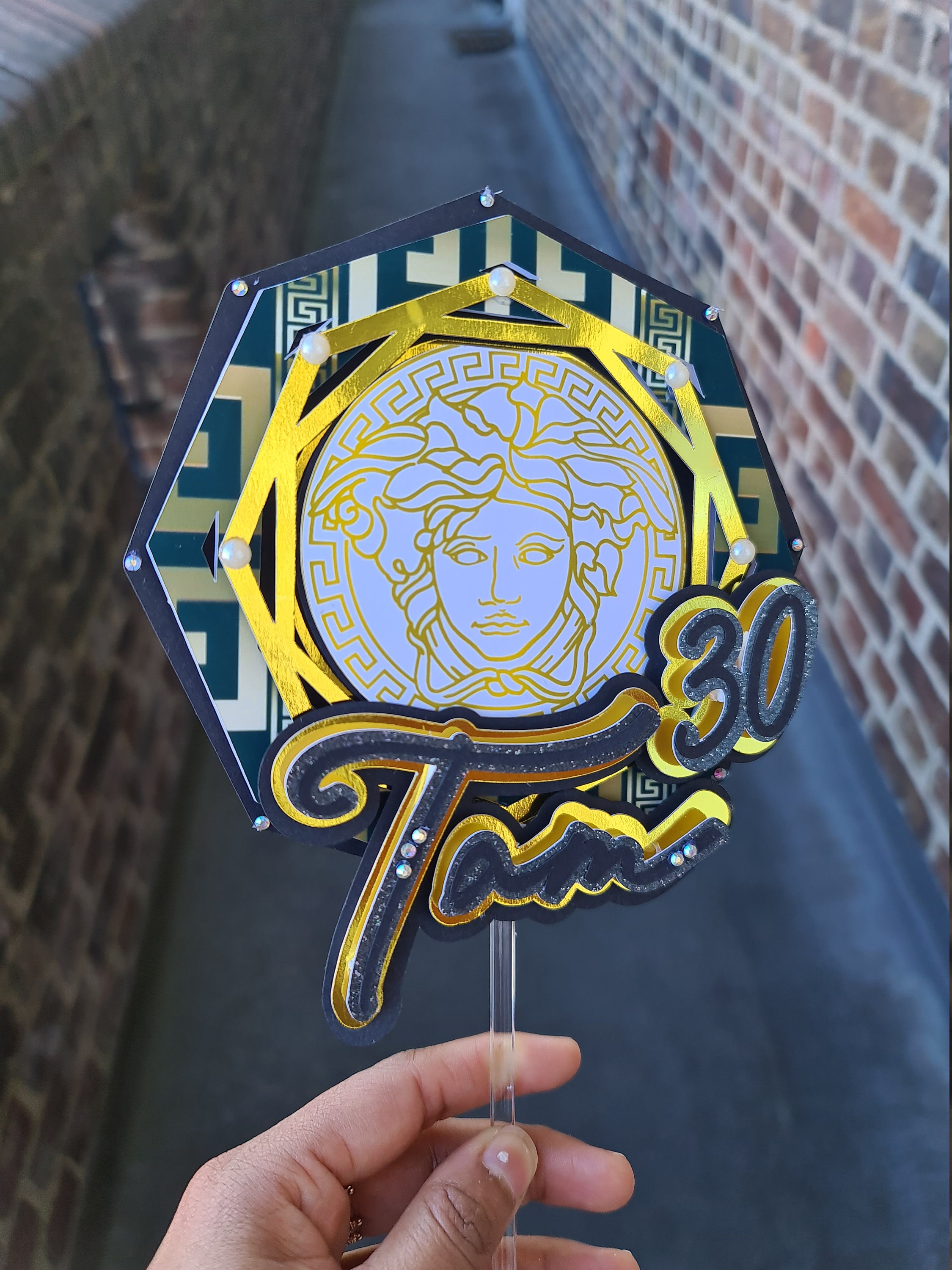 Versace cake topper Versace birthday cake Versace party Etsy