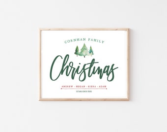 CUSTOM Family Christmas Printable, Customizable Christmas Print, Personalized Christmas Decor, Farmhouse Christmas Wall Art