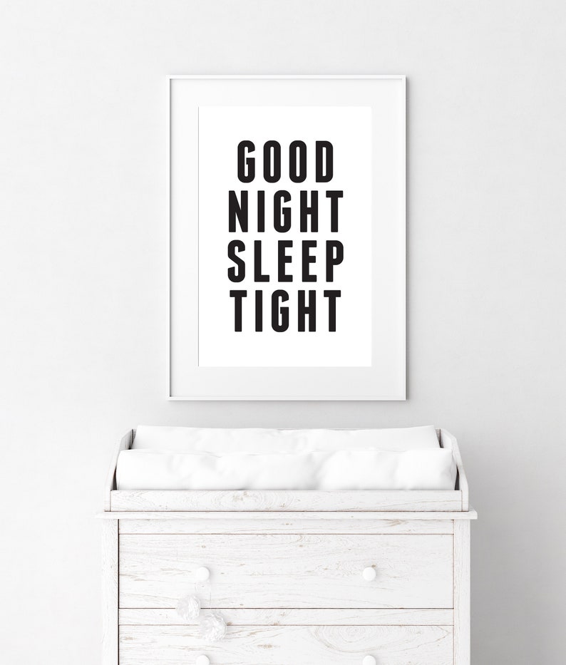 Good Night Sleep Tight Printable Art Motivational Quote - Etsy