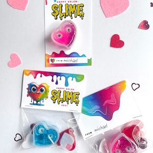 Topper de bolsa e cartão para o dia dos namorados, Dia dos namorados sem doces, Slime de Dia dos Namorados, ValenSlime, download digital instantâneo, Dia dos namorados de brinquedo, para impressão